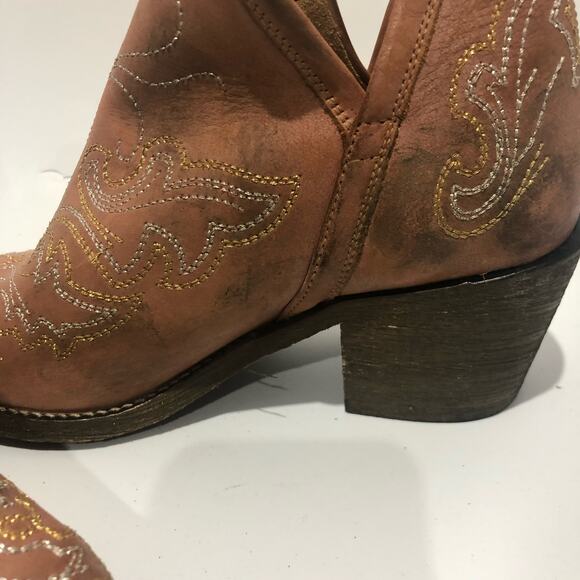 Corral Womens Embroidery Ankle Western Boots Pink  Q0174 Size US 7 - Picture 6 of 14